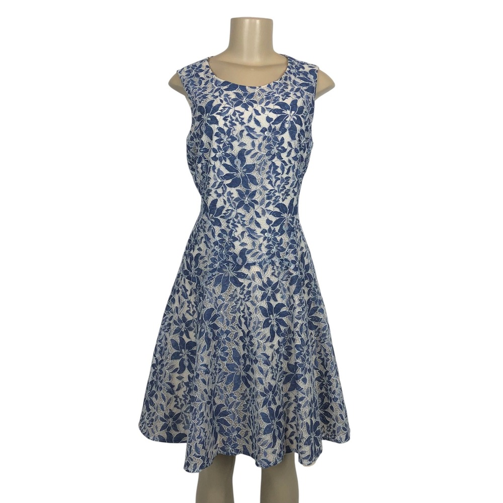 Tommy Hilfiger Floral Lace A-Line Fit and Flare Dress Size 10 Formal Knee Length